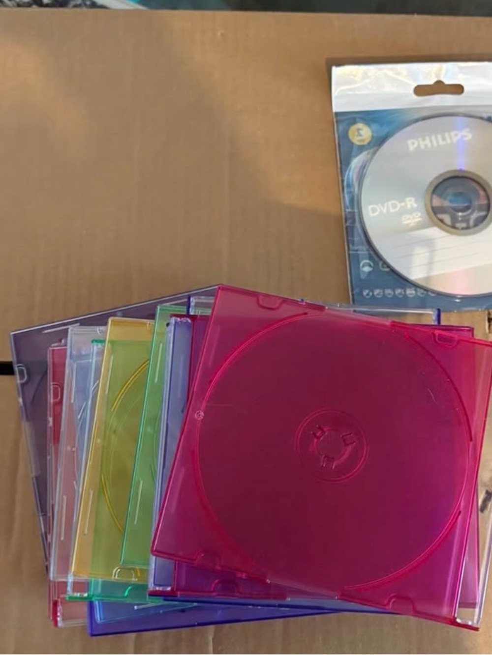 Colorful Slim CD/DVD Jewel Cases - Assorted Colors 17 cases